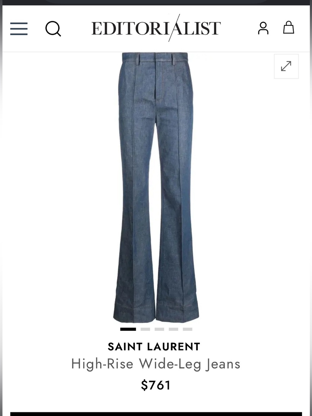 Saint Laurent Denim Blue Flared High-Rise Jeans